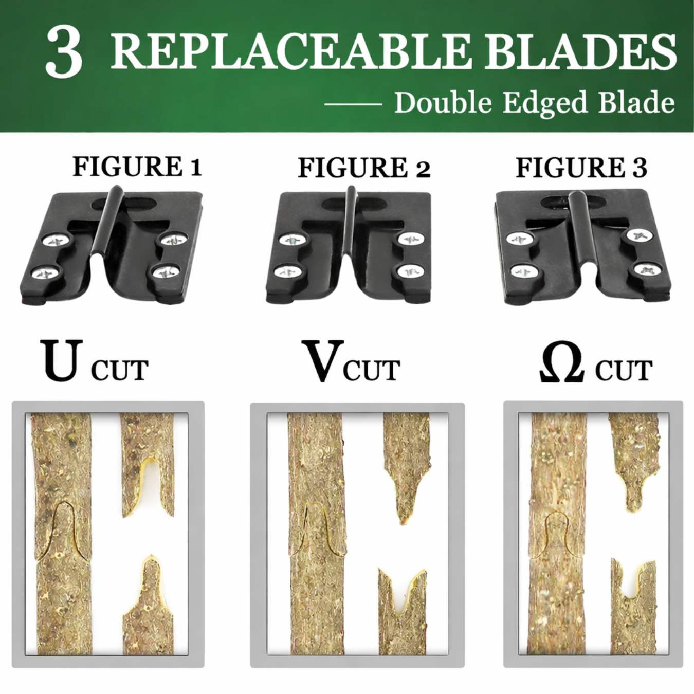 2 in 1 Garden Grafting Tool Kit with 2 Replacement Blades and 1 Grafting Base